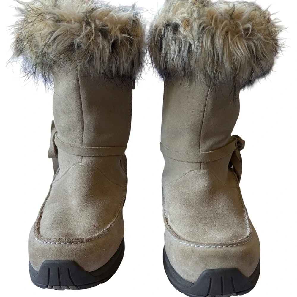 Sorel Northern Lite Tall Tan Suede Faux Fur Waterproof Winter Boots NL1431 9.5